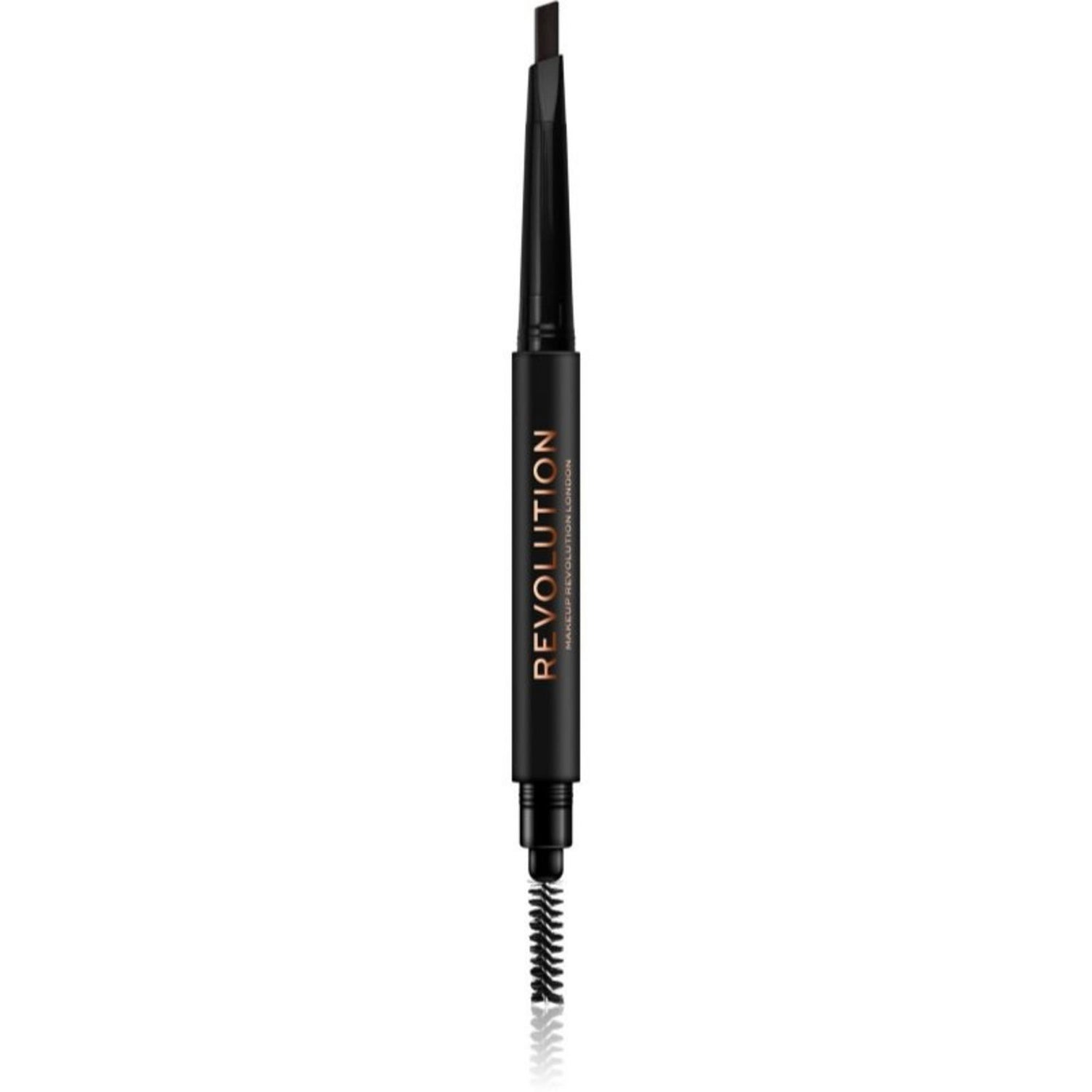 Makeup Revolution, Duo Brow Definer, Eyebrow Cream Pencil & Brush 2-In-1, Dark Brown, 0.25 g