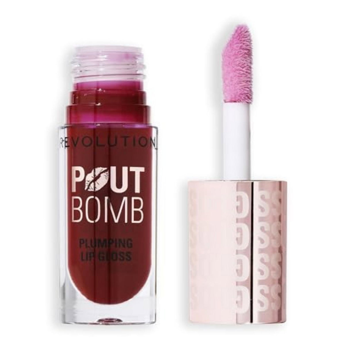 Makeup Revolution, Plump & Shine, Plumping, Lip Gloss, Jelly Berry Mauve, 4.6 ml