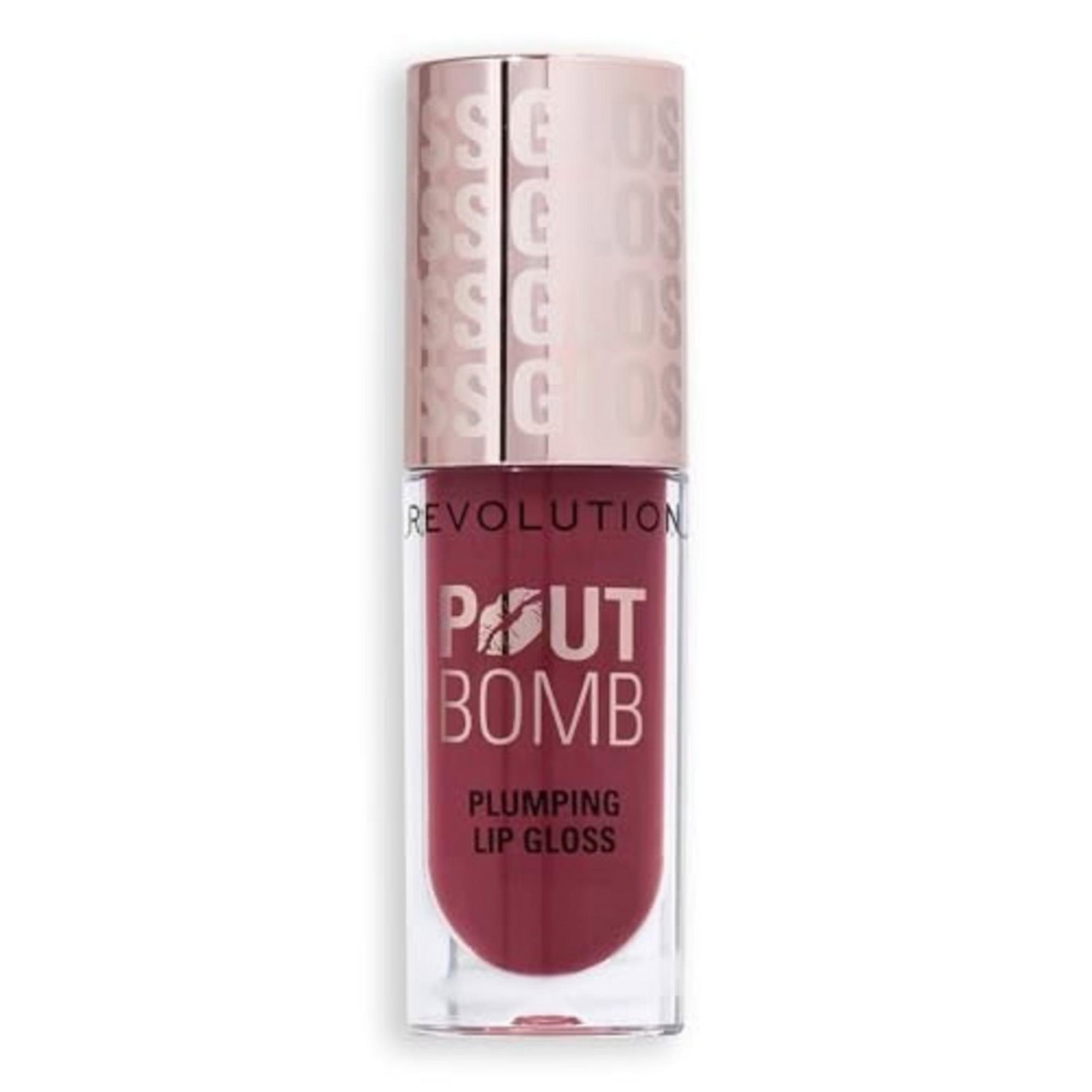 Makeup Revolution, Pout Bomb, Plump, Lip Gloss, Rosewood Rose, 4.6 ml