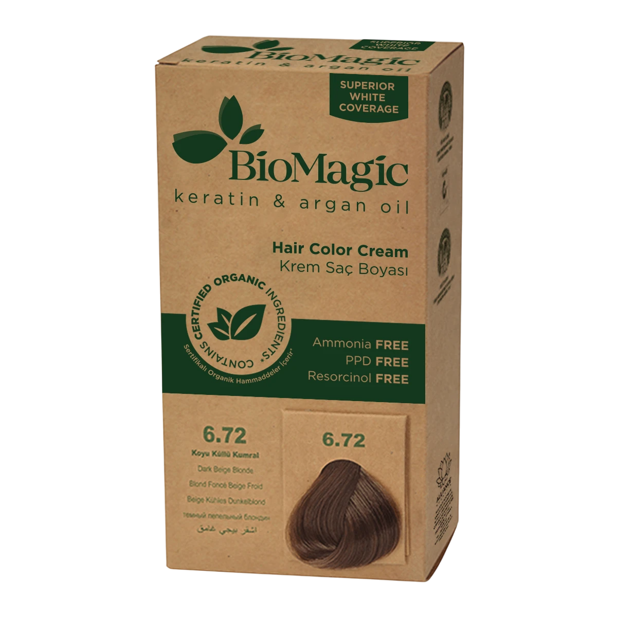 Biomagic, Biomagic, Keratin & Argan Oil, Permanent Hair Dye, 6.72 , 250 ml *Tester