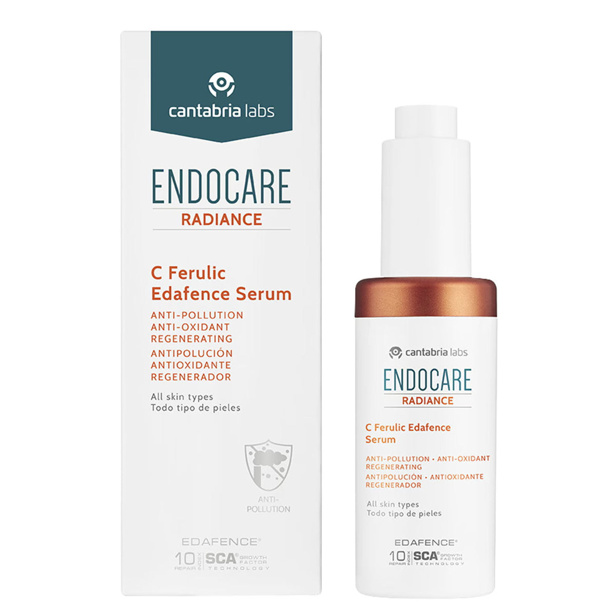 Cantabria Labs, Endocare Radiance C Ferulic Edafence, Anti-Pollution, Serum, For Face, 30 ml