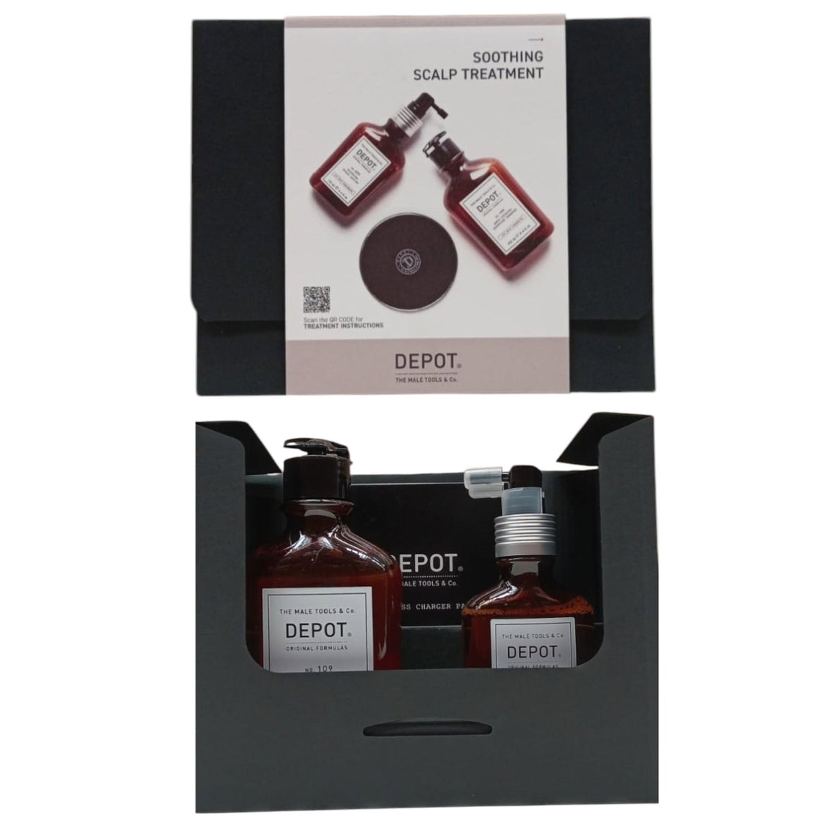 Consumer Kit G Set Depot: 200 Hair Treatments No. 209, Hair Lotion Treatment, For Calming, 100 ml + 100 Hair Cleansing No. 109, Hair Shampoo, For Calming, 250 ml