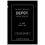 Depot, 300 Hair Stylings No. 307 Black, Botanical Complex, Hair Styling Gel, Temporary Coverage & Volume, Medium Hold, 10 ml
