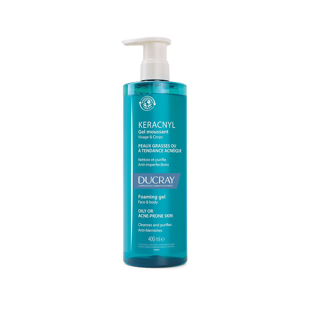 Ducray Keracnyl schuimende gel voor gezicht en lichaam 400 ml