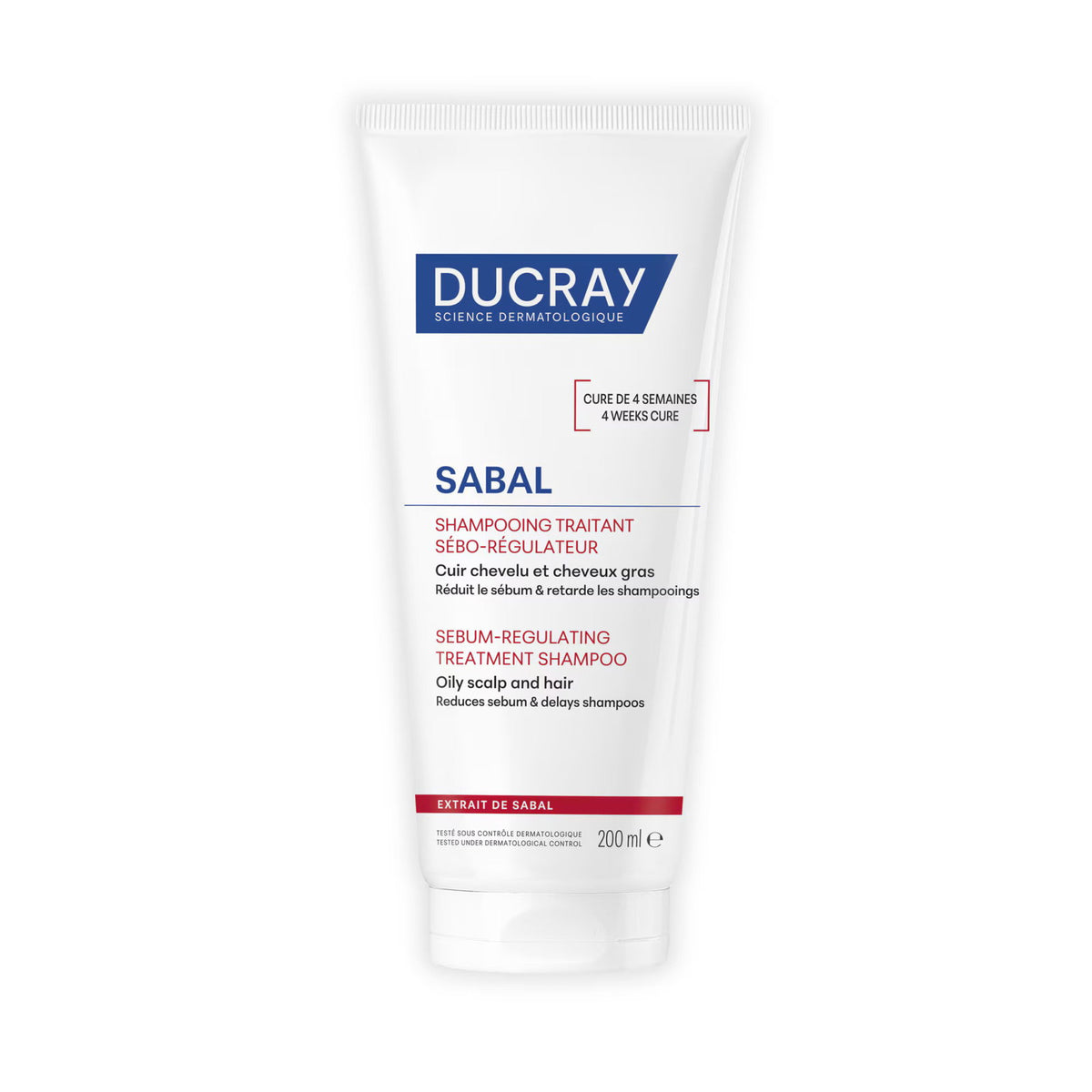 Ducray, Sabal Argeal, Hair Treatment Shampoo, Sebum Control, For Oily Hair, 200 ml