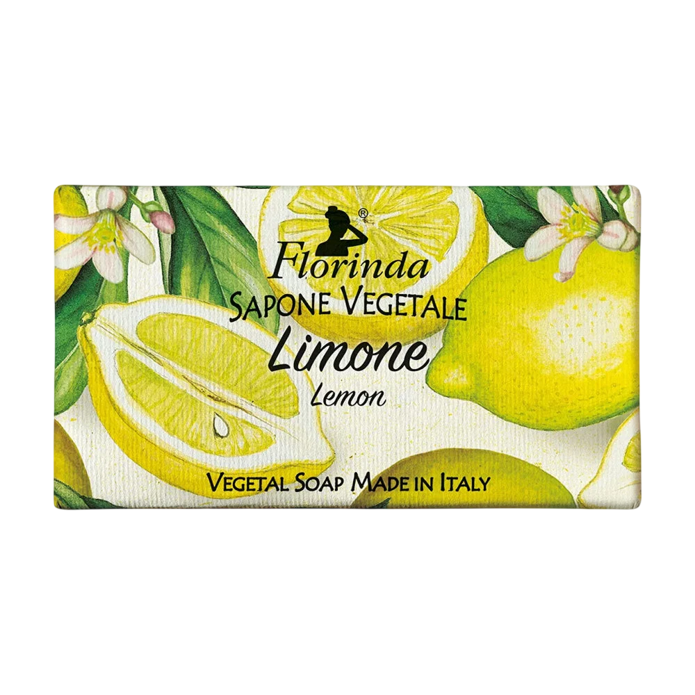 Florinda, Limone, Vegan, Cleansing & Softening, Citrus, Scented Soap Bar, Face & Body, 100 g