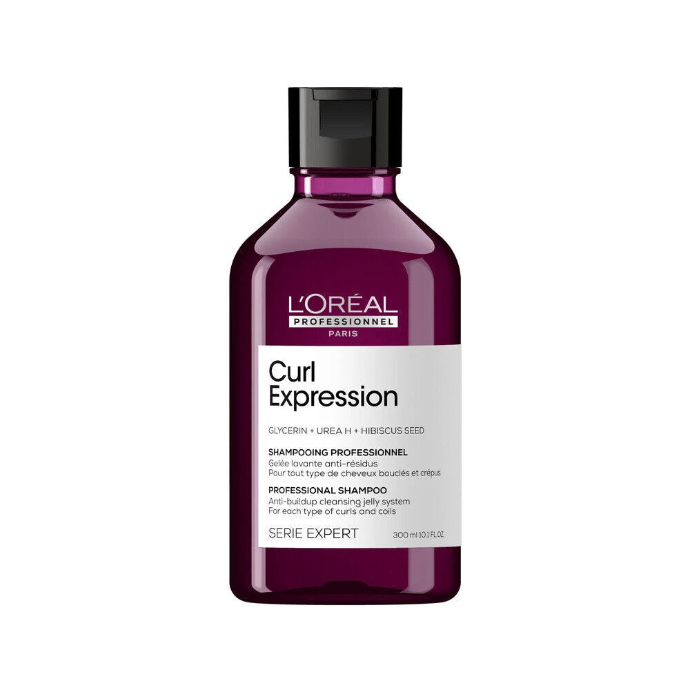 L'Oreal Professionnel, Serie Expert Curl Expression, Glycerin + Urea H + Hibiscus Seed, Hair Shampoo, Anti-Buildup, 300 ml