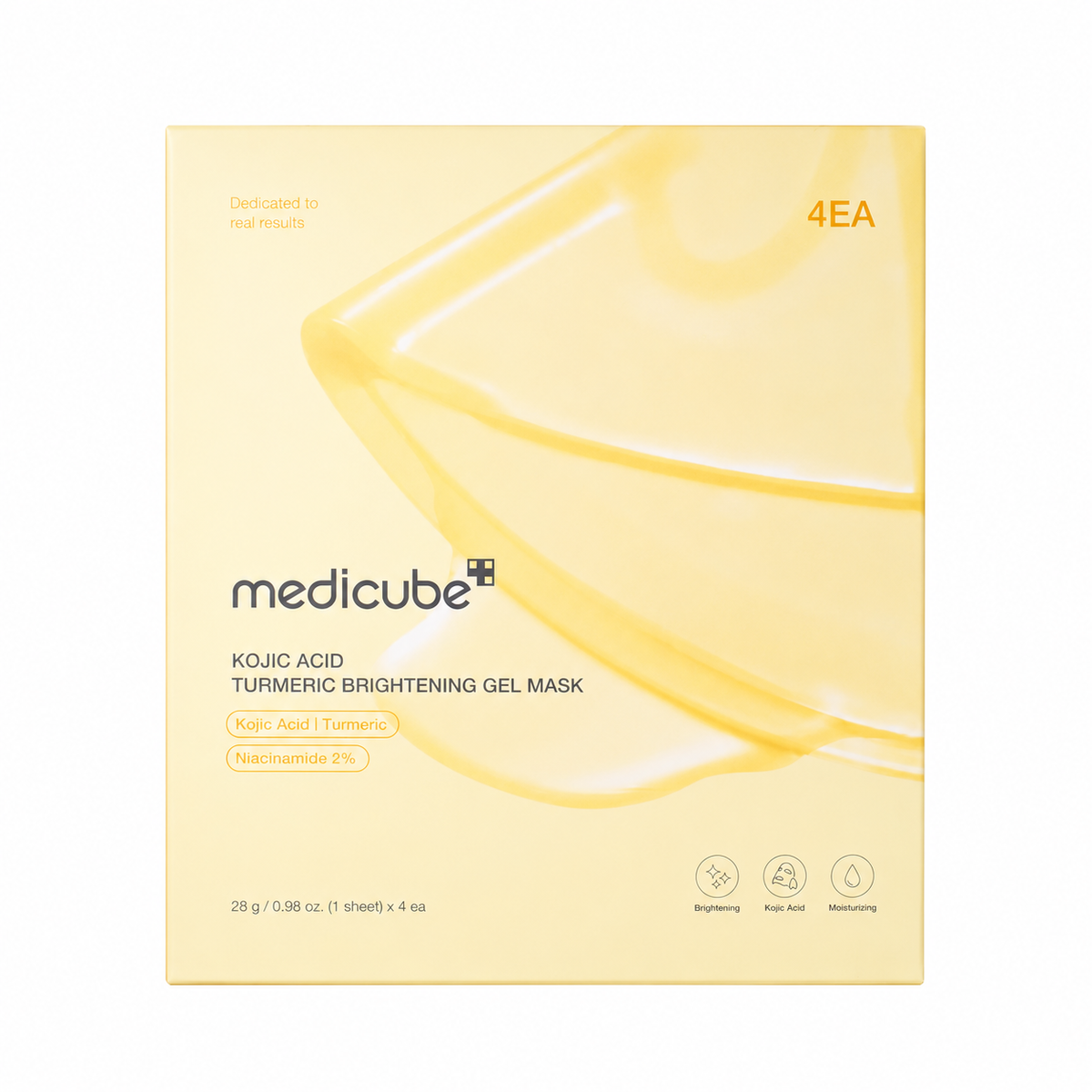 Medicube, Kojic Acid Turmeric, Brightening & Nourishing, Gel Mask, For Face, 4 pcs, 28 g