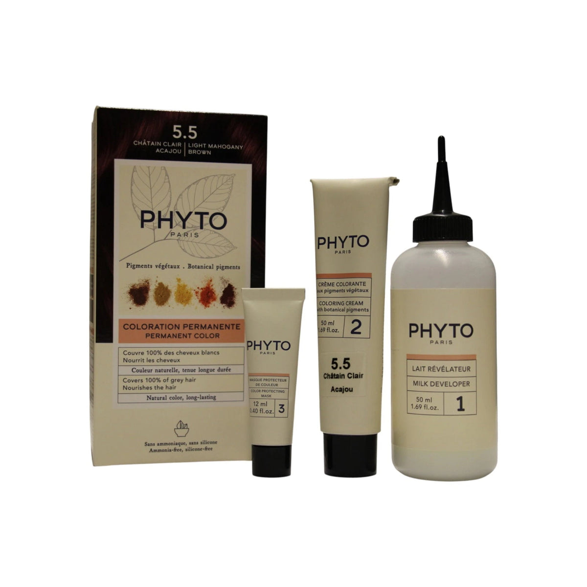 Phyto Color Kit Permanente Haarverf 5.5 Licht Mahoniebruin 50 ml
