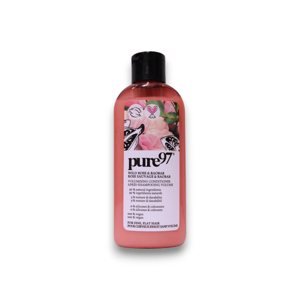 Pure97, Rose & Baobab, Hair Shampoo, For Volume, 200 ml