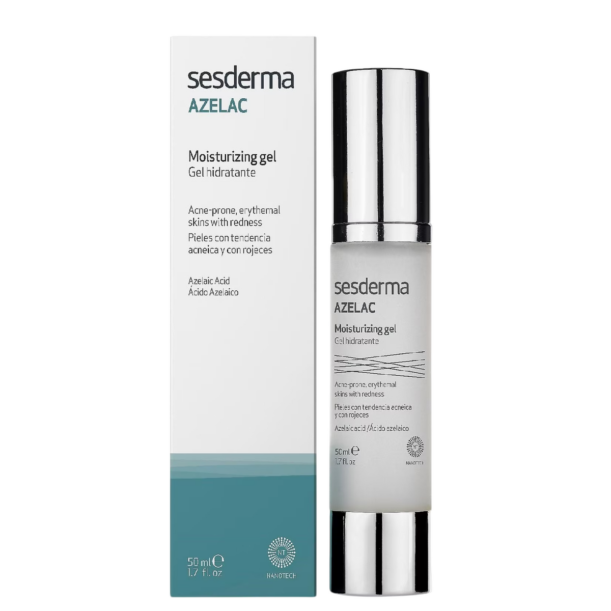 Sesderma, Azelac, Hydrating & Soothing, Day & Night, Gel, For Face & For Neck, 50 ml