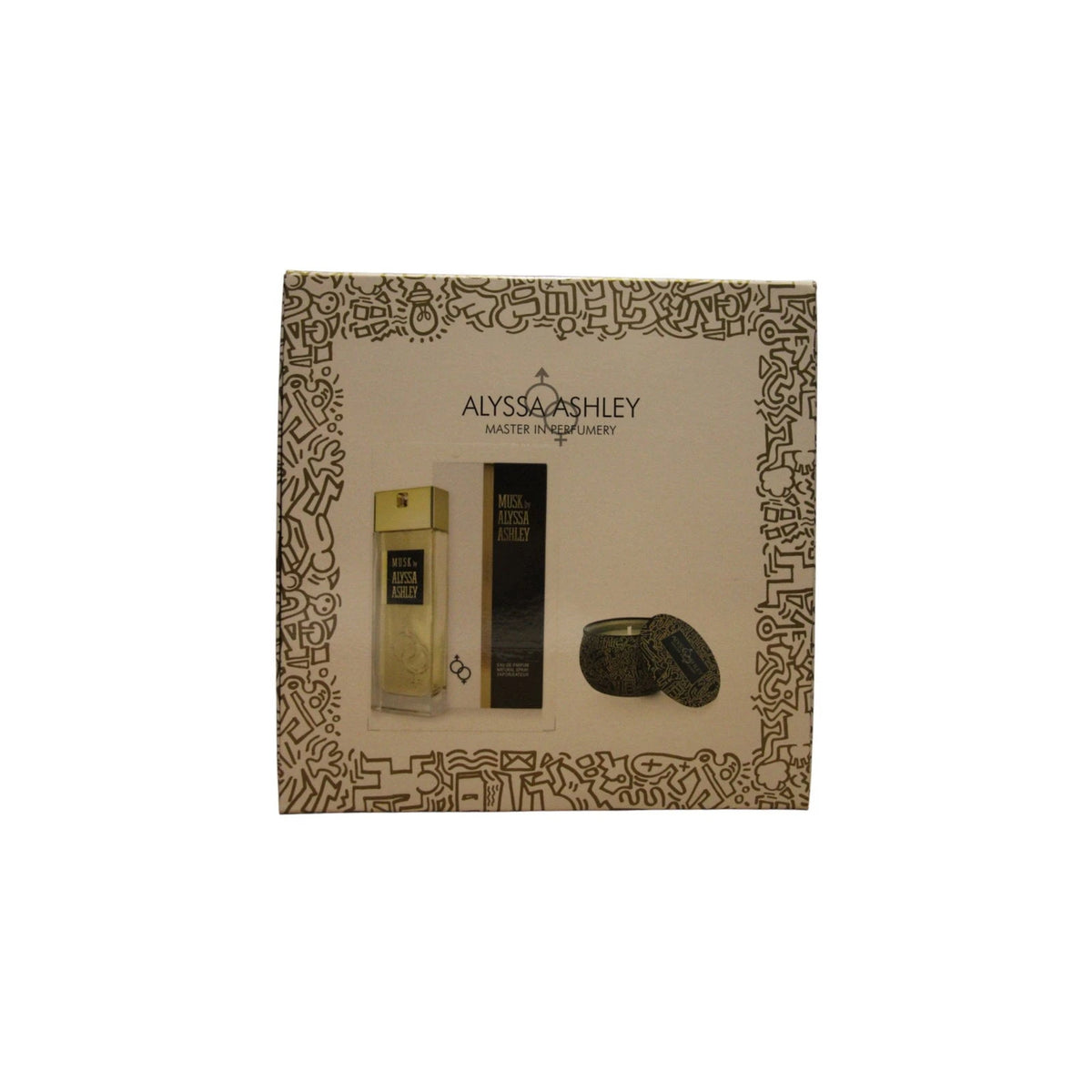 Alyssa Ashley Musk Eau de Parfum geschenkset met geurkaars - 100 ml + 110 g